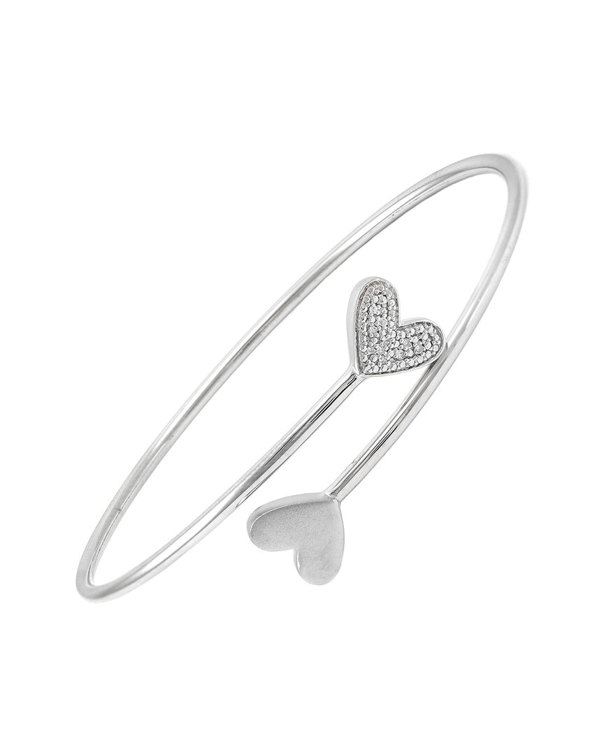 Diamond Select Cuts 0.03 Ct. Tw. Diamond Silver Bangle In Silver