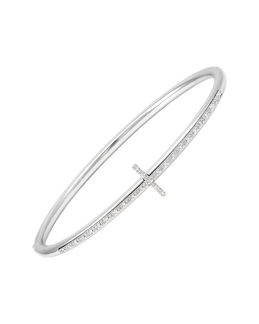 Diamond Select Cuts 0.10 Ct. Tw. Diamond Silver Bangle In Silver