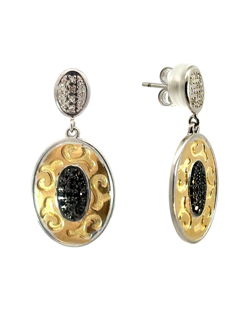 Diamond Select Cuts 0.28 Ct. Tw. Diamond & Silver Earrings In Gold