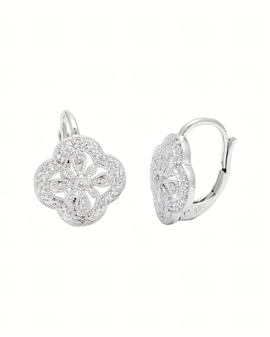 Diamond Select Cuts 0.09 Ct. Tw. Diamond Silver Earrings In Metallic
