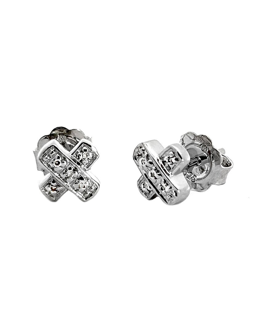 Diamond Select Cuts 0.04 Ct. Tw. Diamond Silver Earrings In Metallic