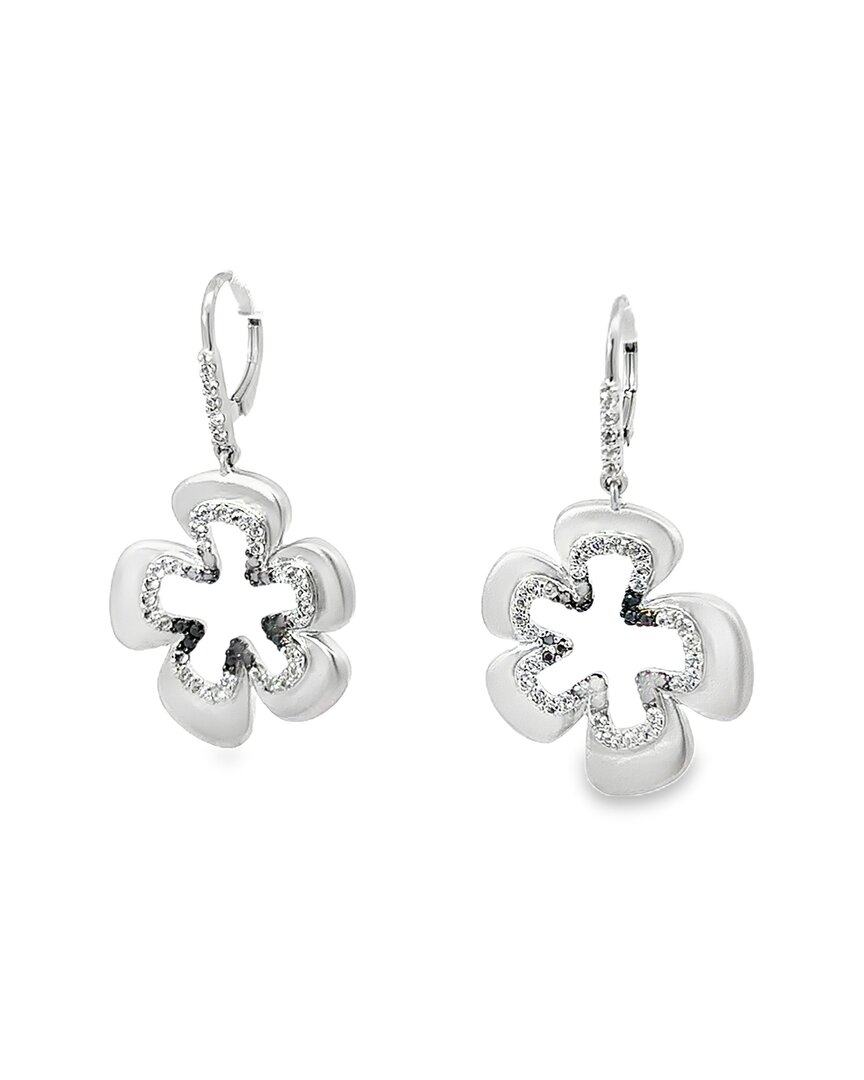 Diamond Select Cuts 1.49 Ct. Tw. Diamond & White Topaz Silver Earrings In Metallic