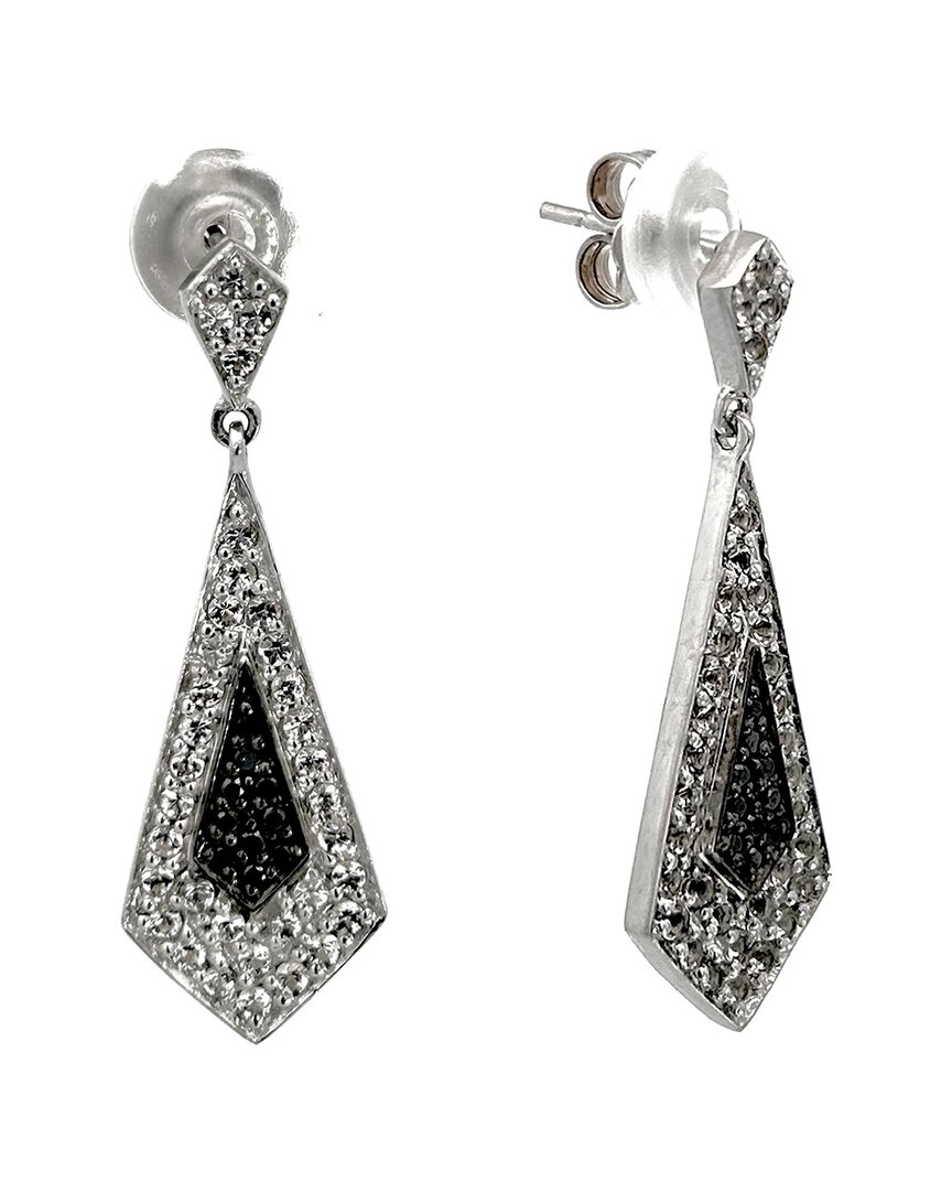 Diamond Select Cuts 1.36 Ct. Tw. Diamond & White Topaz Silver Earrings In Metallic