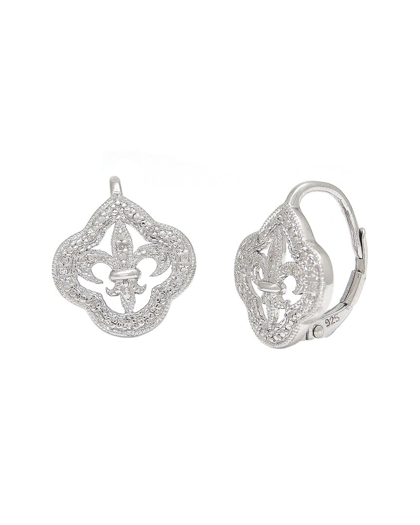 Diamond Select Cuts 0.10 Ct. Tw. Diamond Silver Earrings In Metallic