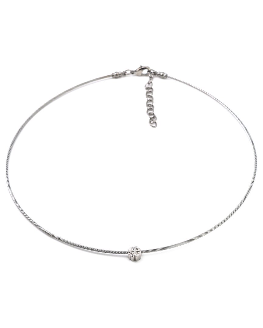 Diamond Select Cuts 0.02 Ct. Tw. Diamond Silver Necklace In Metallic