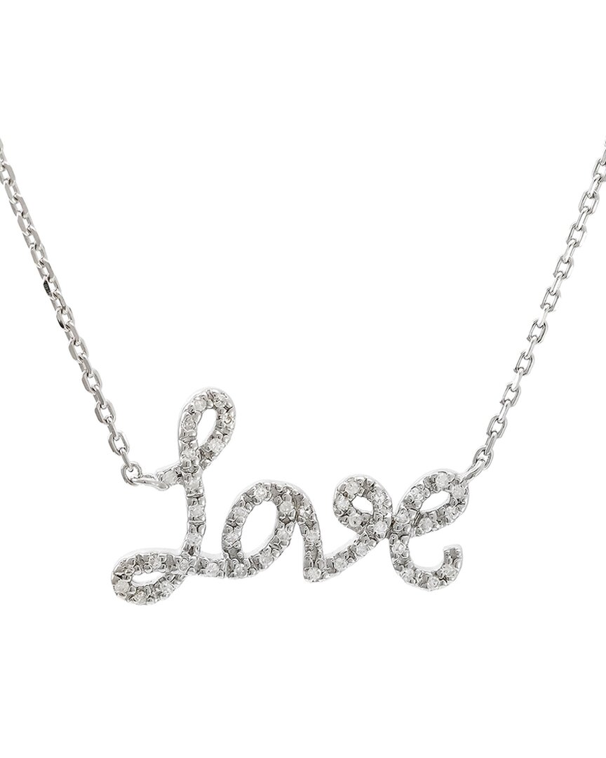 Diamond Select Cuts 0.18 Ct. Tw. Diamond Silver Necklace In Metallic
