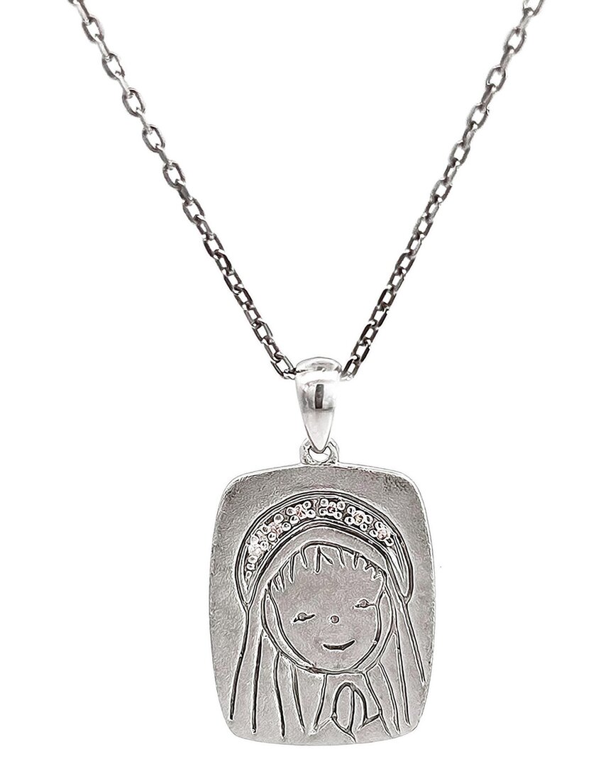 Diamond Select Cuts 0.02 Ct. Tw. Diamond Silver Necklace In Metallic