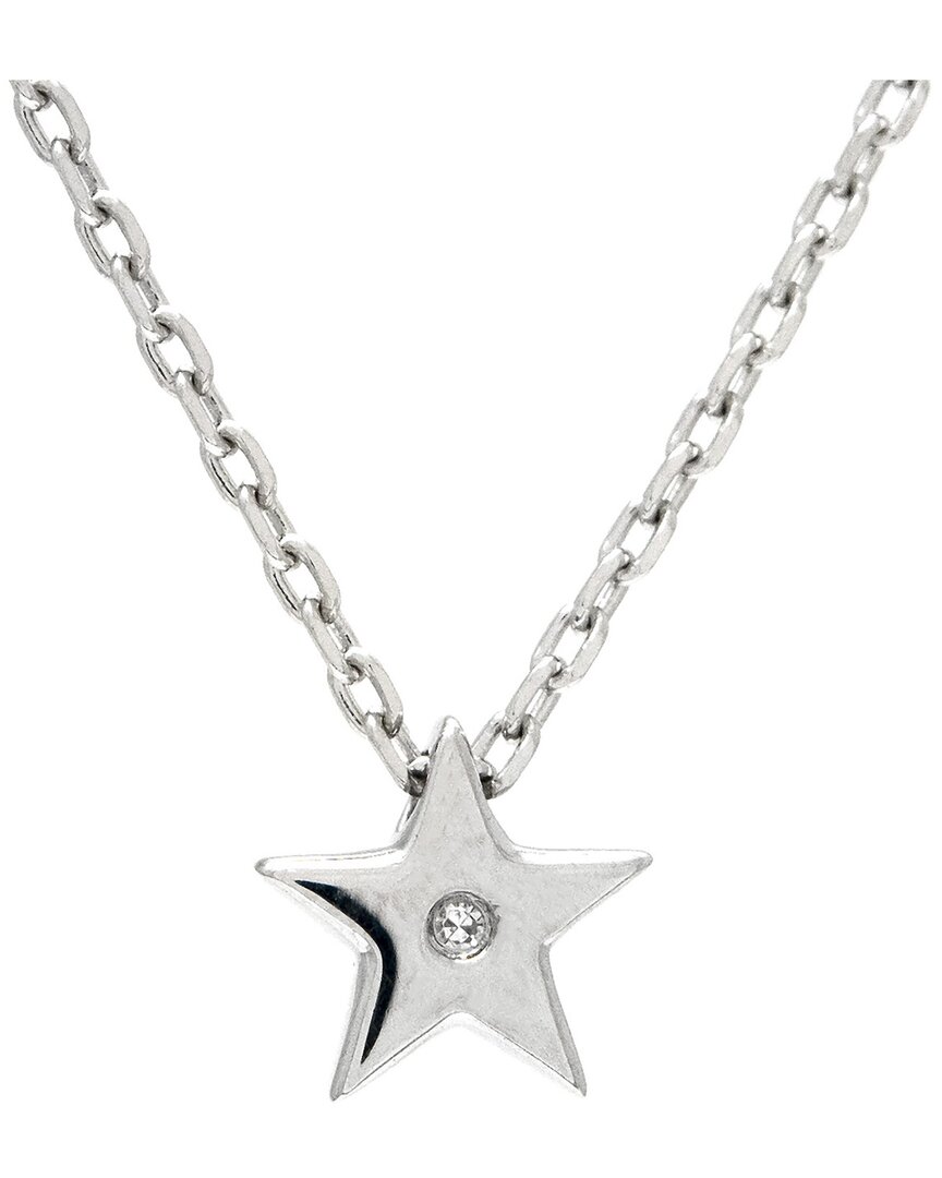 Diamond Select Cuts 0.01 Ct. Tw. Diamond Silver Necklace In Metallic