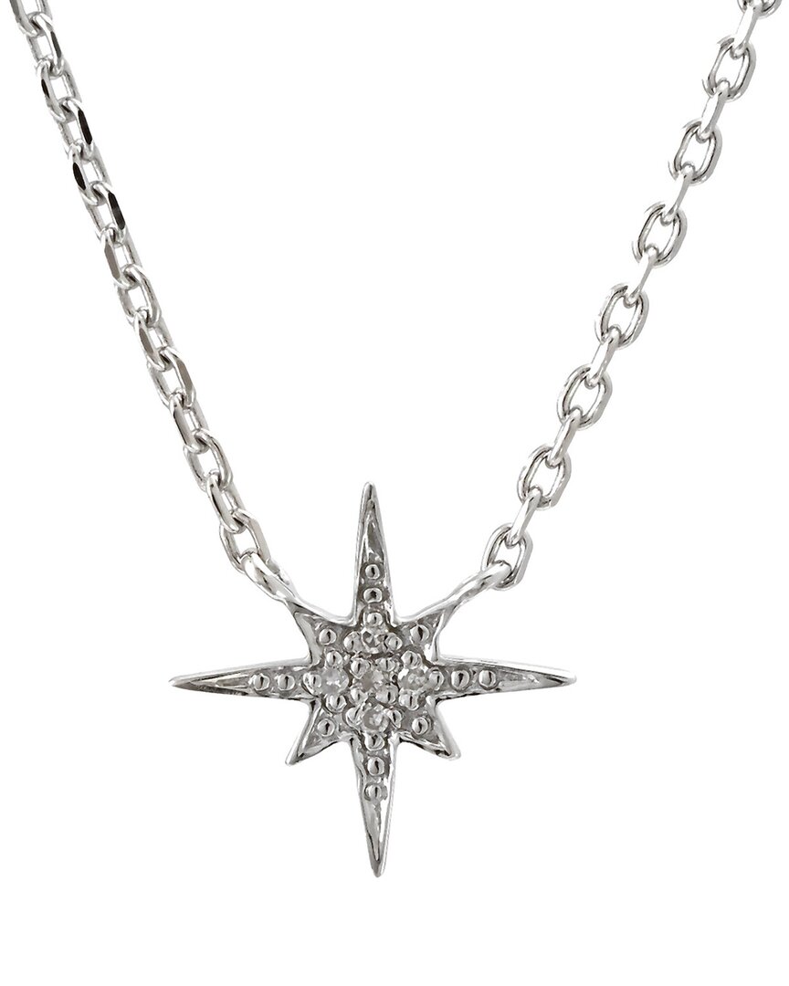 Diamond Select Cuts 0.03 Ct. Tw. Diamond Silver Necklace In Metallic