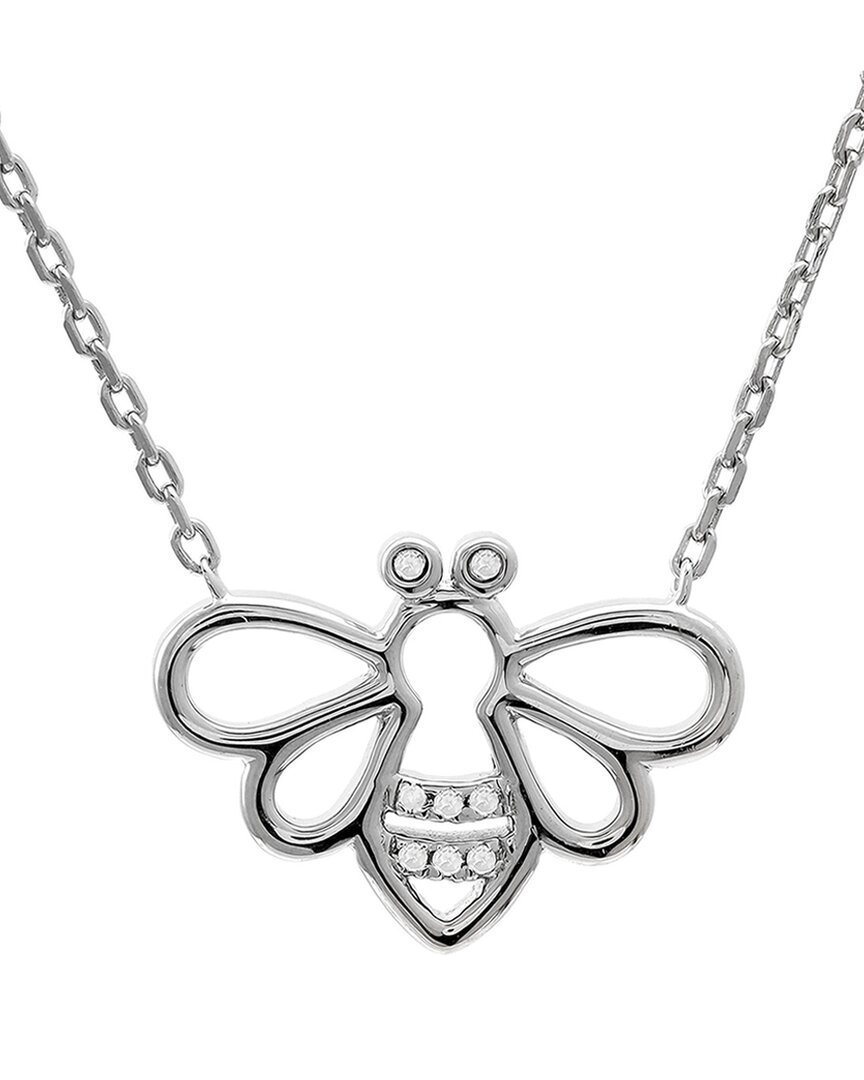 Diamond Select Cuts 0.03 Ct. Tw. Diamond Silver Necklace In Metallic