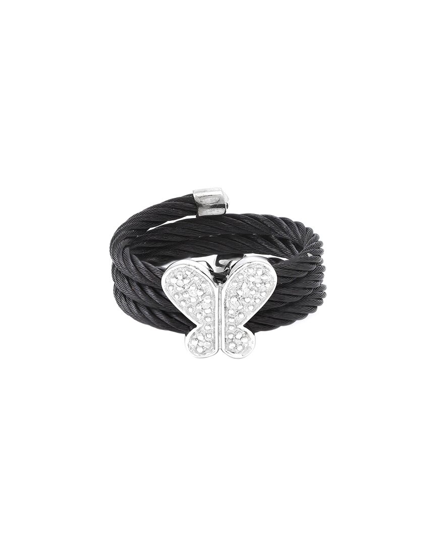 Diamond Select Cuts 0.05 Ct. Tw. Diamond Silver Ring In Black