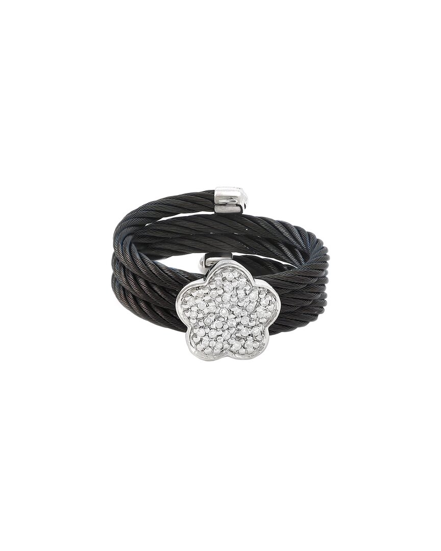Diamond Select Cuts 0.10 Ct. Tw. Diamond Silver Ring In Black