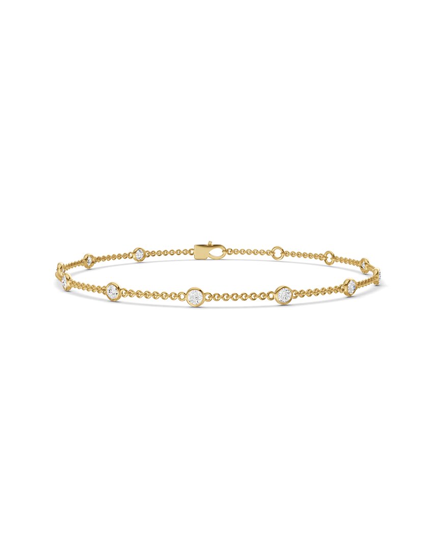 Lab Grown Diamonds 14k 0.54 Ct. Tw. Lab-grown Diamond Station Bracelet In Gold