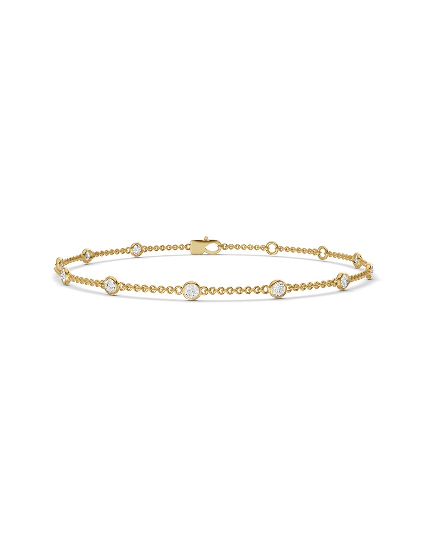 Lab Grown Diamonds 14k 0.54 Ct. Tw. Lab-grown Diamond Station Bracelet In Gold