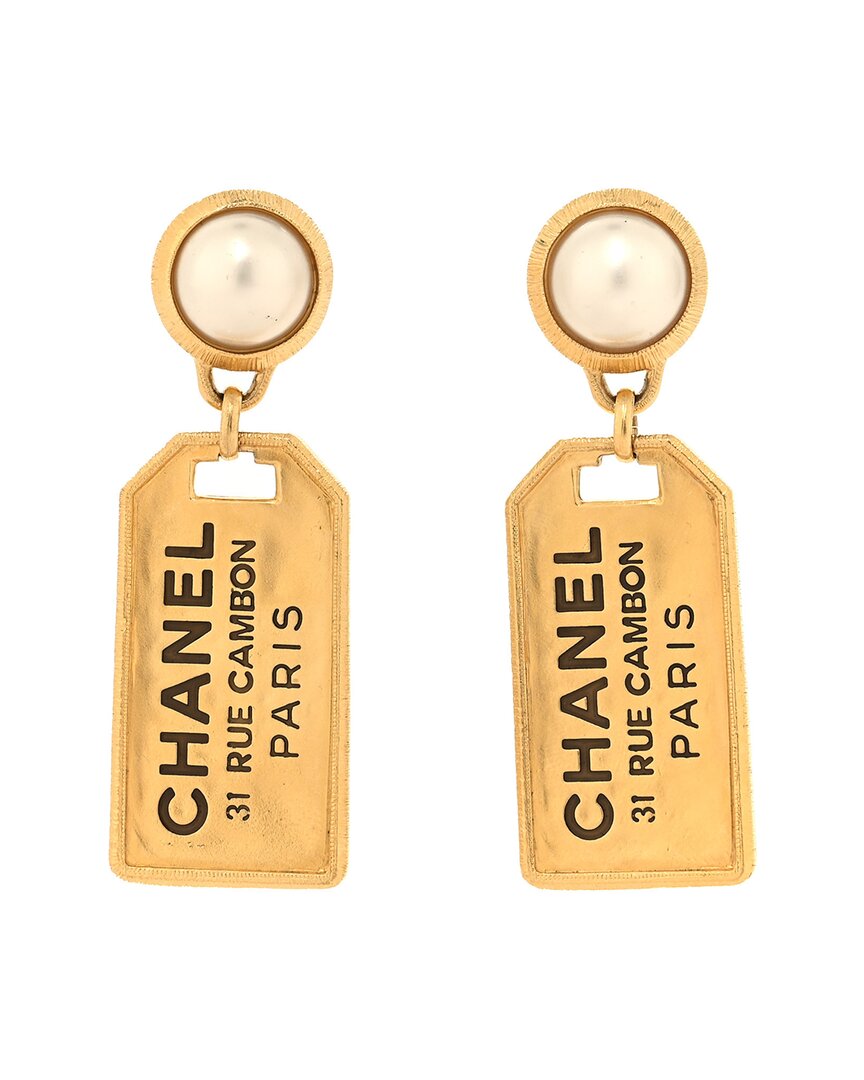 Pre-owned Chanel Tags Drop Earrings (authentic Pre-loved)