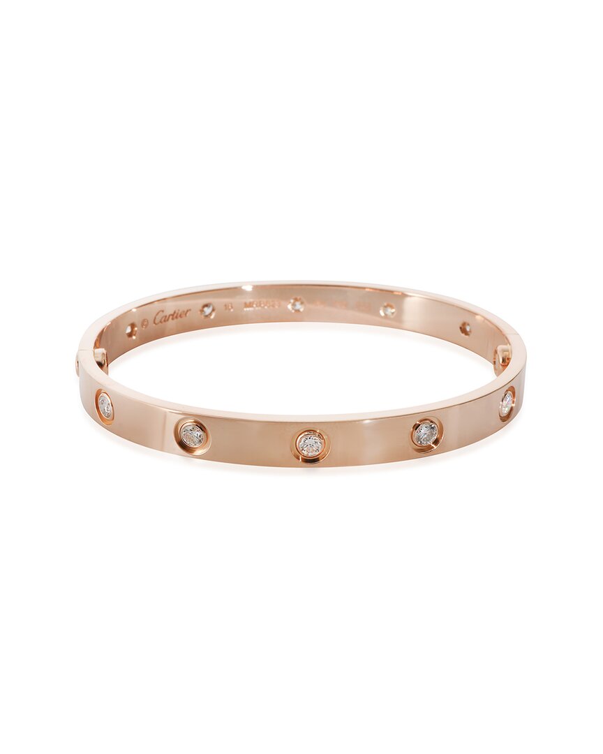 Cartier Love 18k Rose Gold 1.92 Ct. Tw. Diamond Bracelet (authentic Pre-loved) In Gold