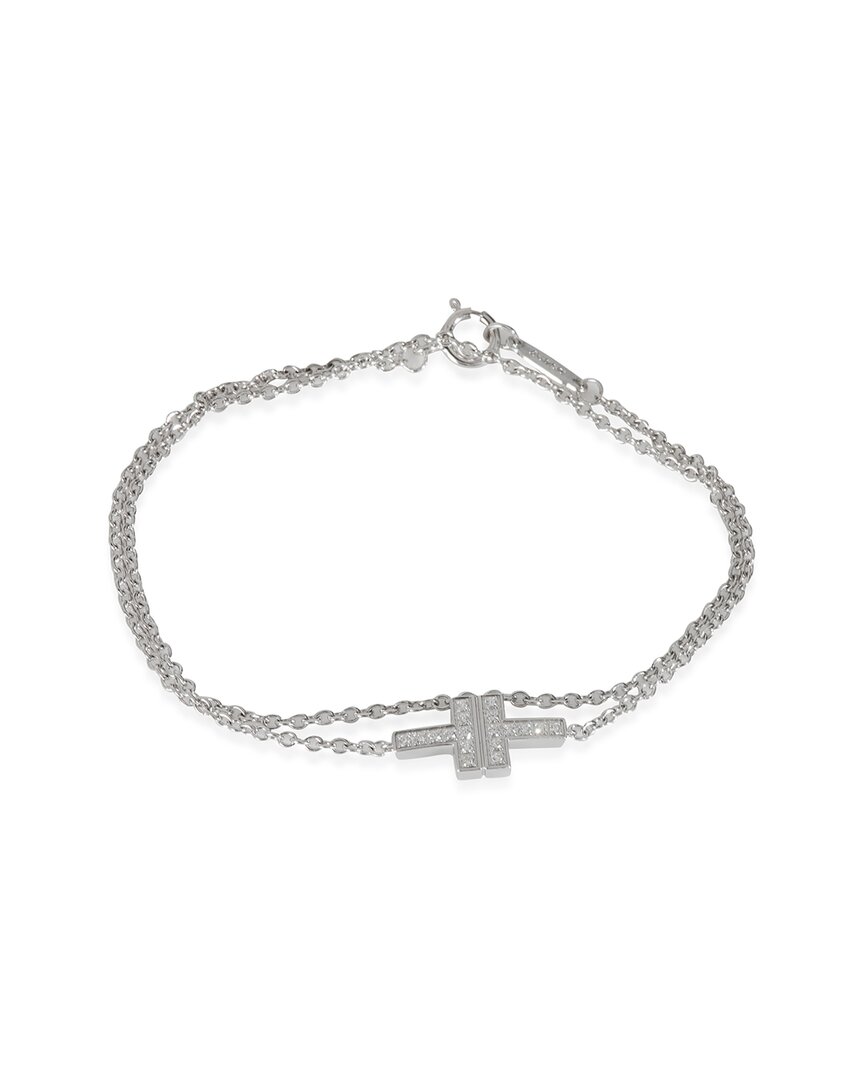 Tiffany & Co . Tiffany T 18k 0.18 Ct. Tw. Diamond Bracelet (authentic Pre-loved)
