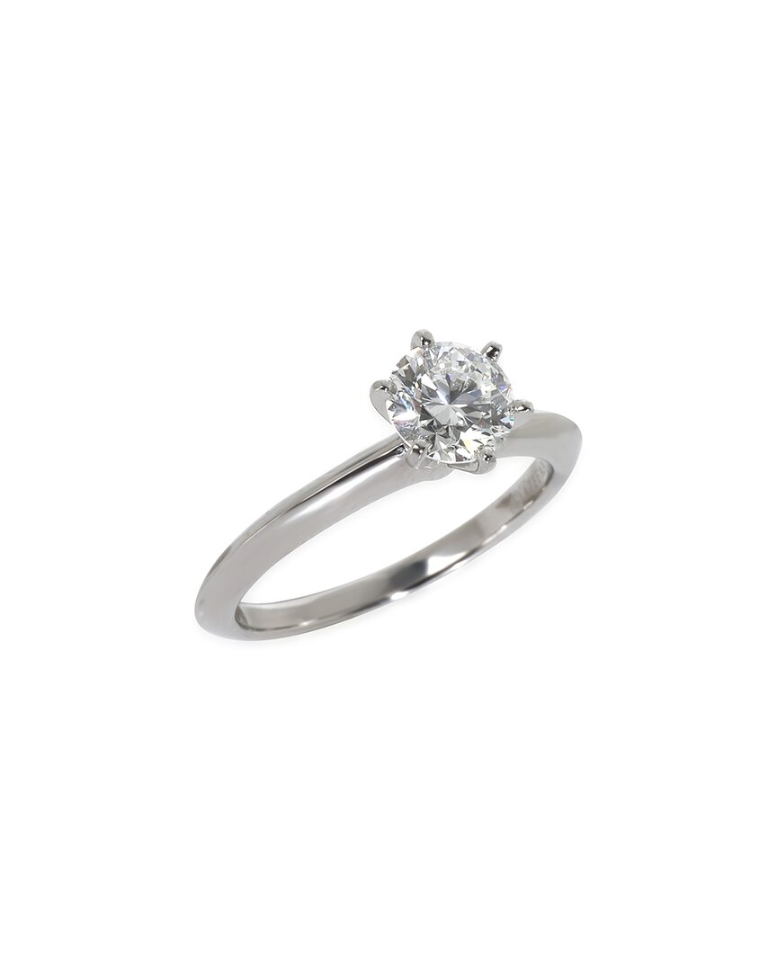 Tiffany & Co . Platinum Engagement Ring (authentic Pre-loved) In Silver
