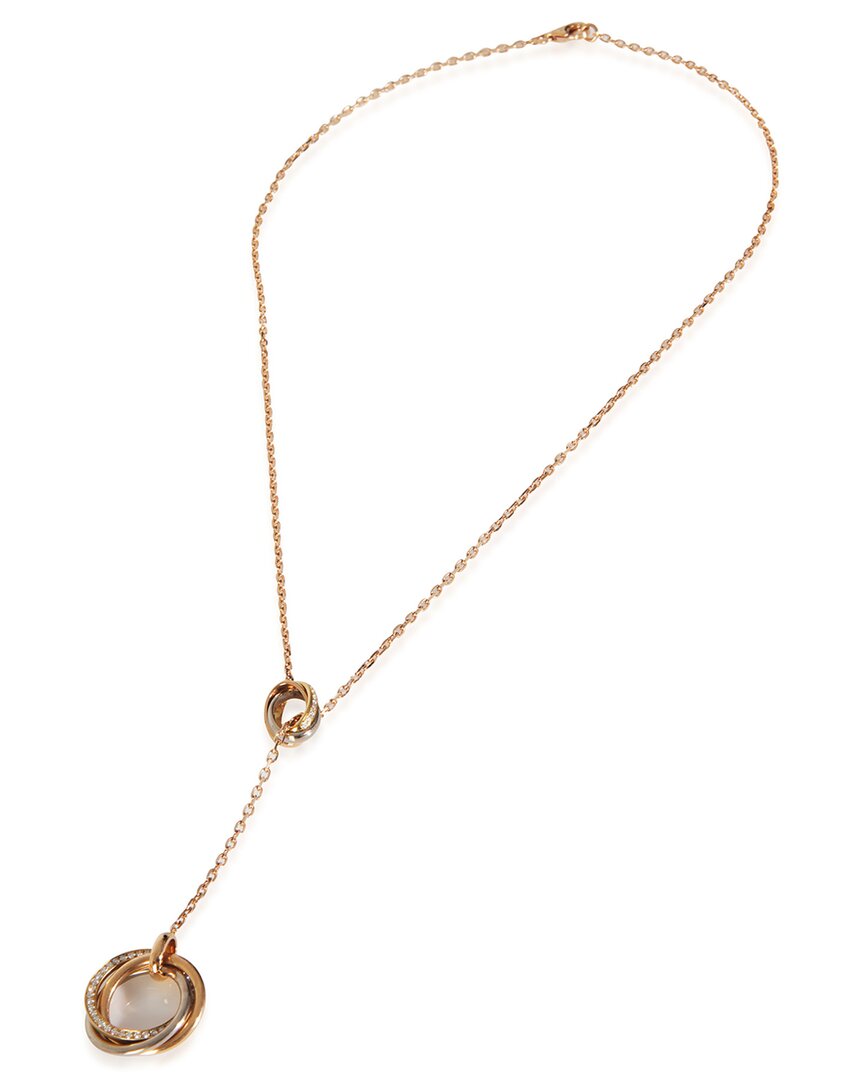 Cartier Trinity Lariat 18k 0.46 Ct. Tw. Diamond Necklace (authentic Pre-loved) In Brown