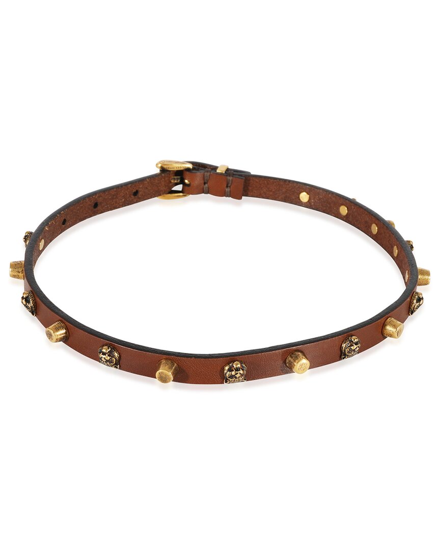 Gucci Feline Plated Other (authentic Pre-loved) In Brown