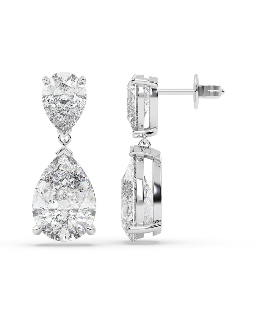 Lab Grown Diamonds 14k 8.00 Ct. Tw. Lab-grown Diamond Earrings In Silver
