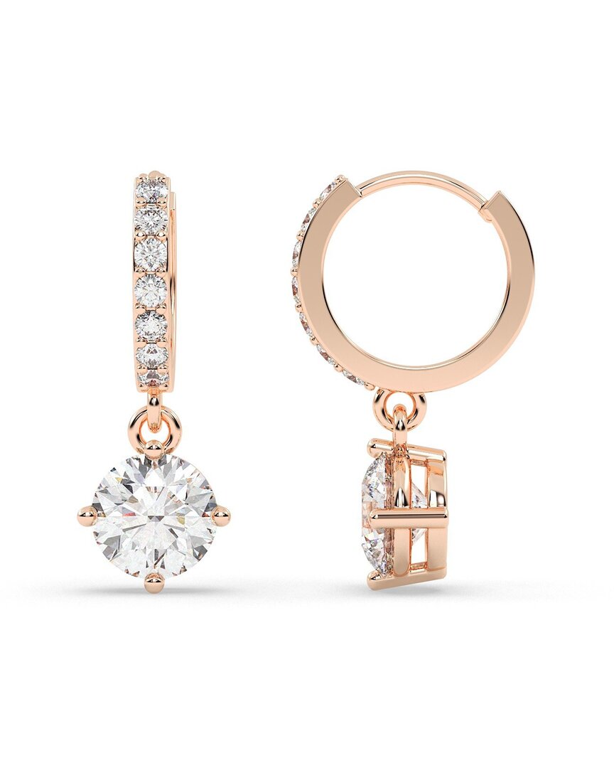 Lab Grown Diamonds 14k Rose Gold 1.25 Ct. Tw. Lab-grown Diamond Earrings In Gold