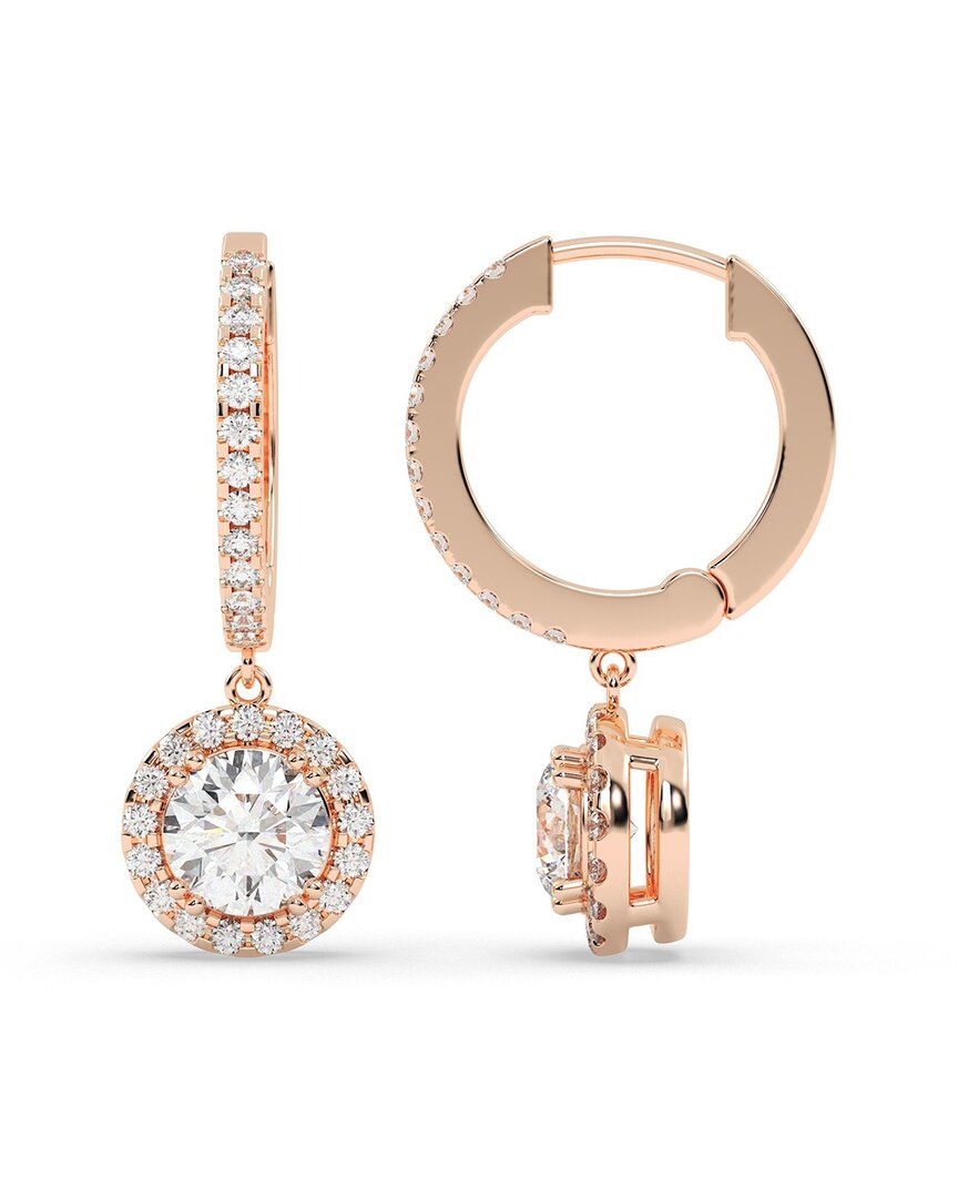 Lab Grown Diamonds 14k Rose Gold 2.35 Ct. Tw. Lab-grown Diamond Earrings In Gold