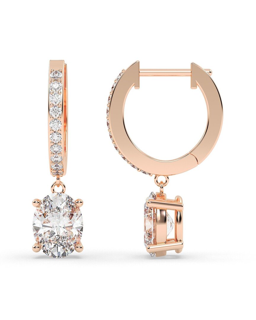 Lab Grown Diamonds 14k Rose Gold 2.25 Ct. Tw. Lab-grown Diamond Earrings In Gold
