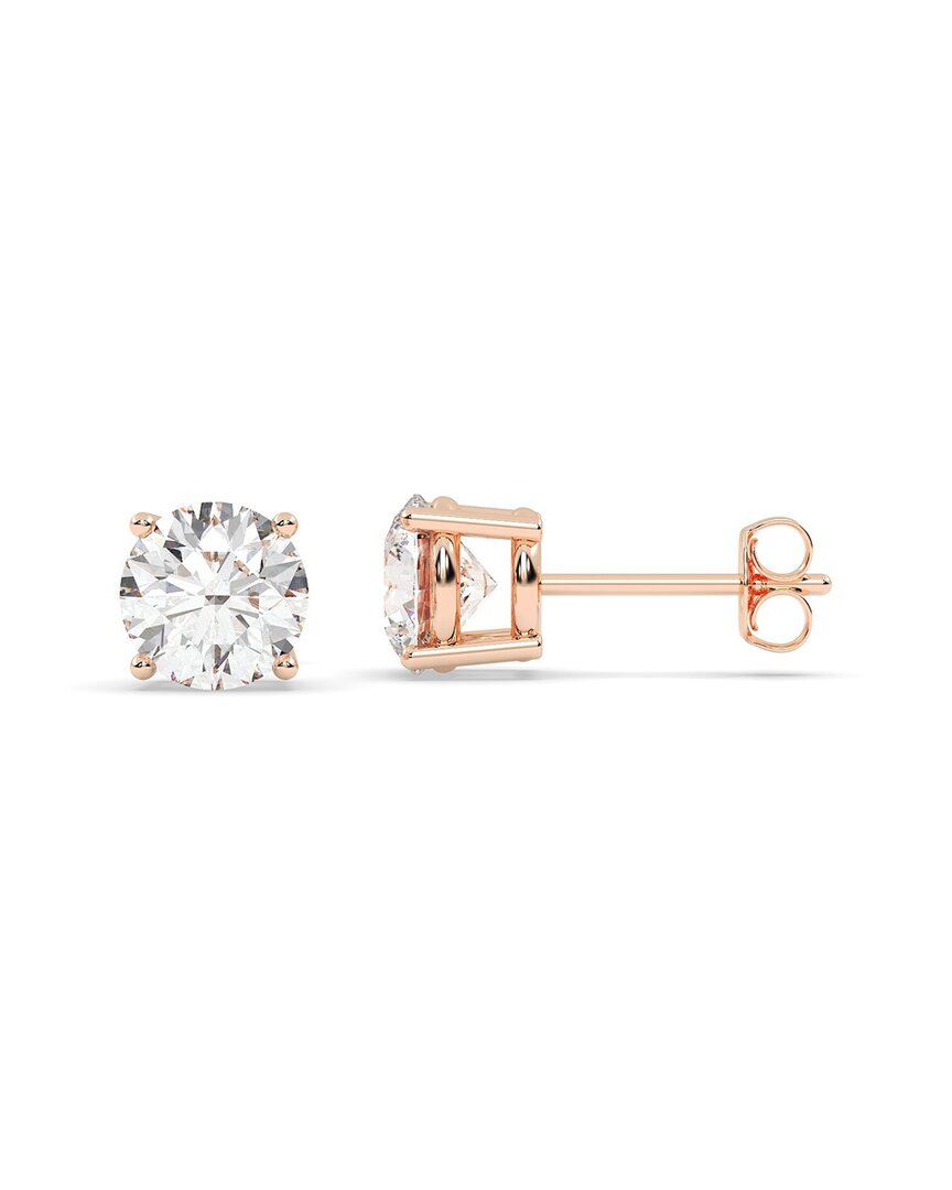 Lab Grown Diamonds 14k Rose Gold 0.00 Ct. Tw. Lab-grown Diamond Earrings