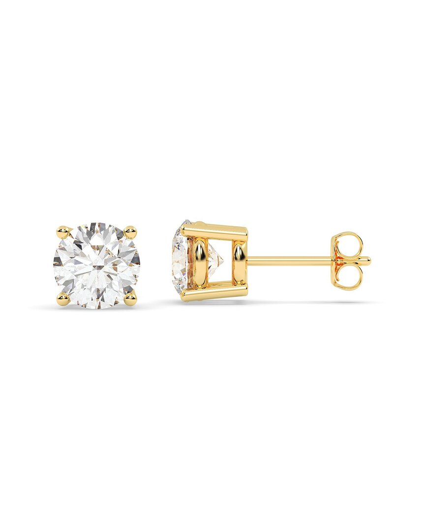 Lab Grown Diamonds 14k 0.00 Ct. Tw. Lab-grown Diamond Earrings In Gold