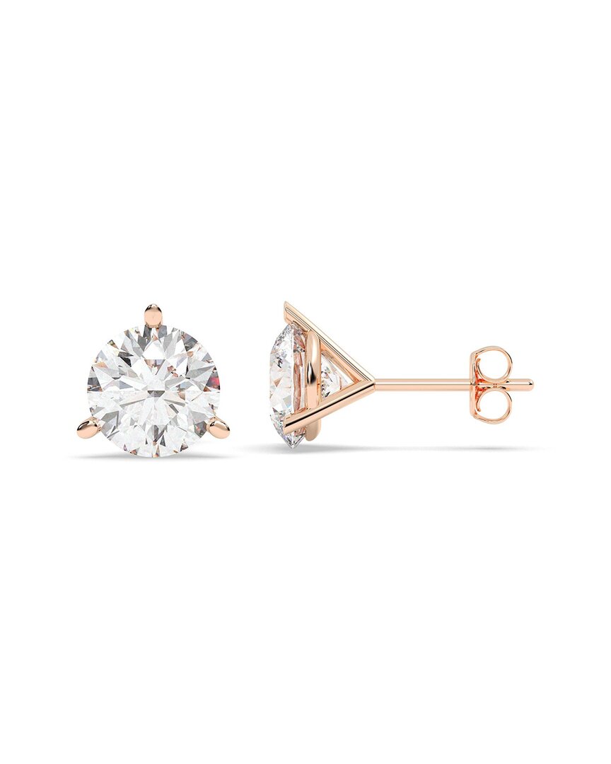 Lab Grown Diamonds 14k Rose Gold 0.00 Ct. Tw. Lab-grown Diamond Earrings