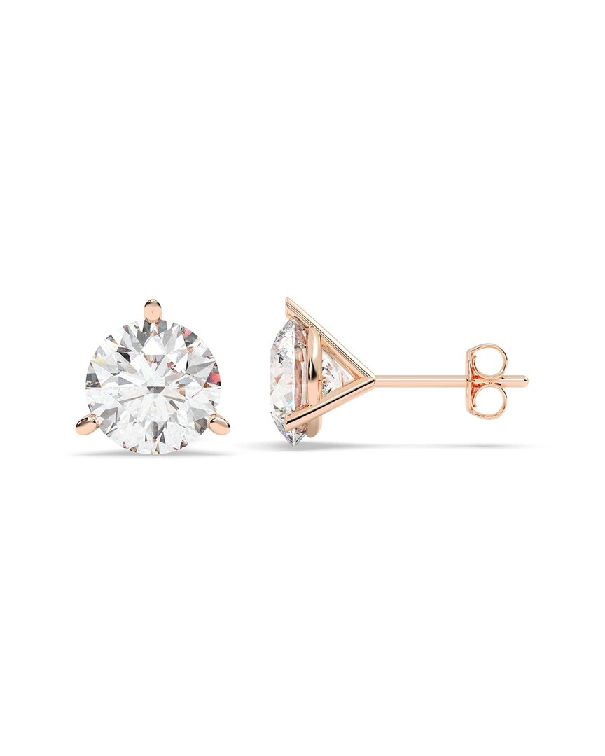 Lab Grown Diamonds 14k Rose Gold 0.00 Ct. Tw. Lab-grown Diamond Earrings