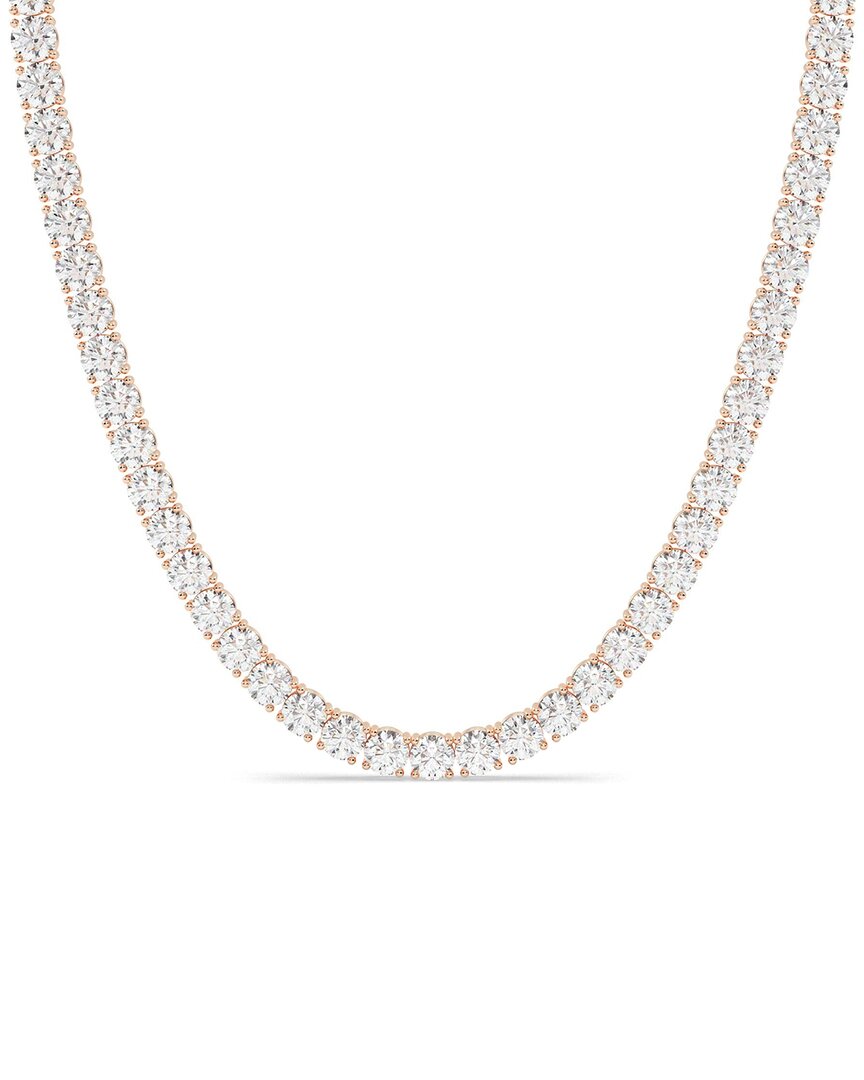 Lab Grown Diamonds 14k Rose Gold 0.00 Ct. Tw. Lab-grown Diamond Necklace In Metallic
