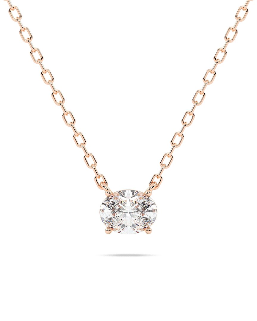 Lab Grown Diamonds 14k Rose Gold 0.75 Ct. Tw. Lab-grown Diamond Necklace In Gold