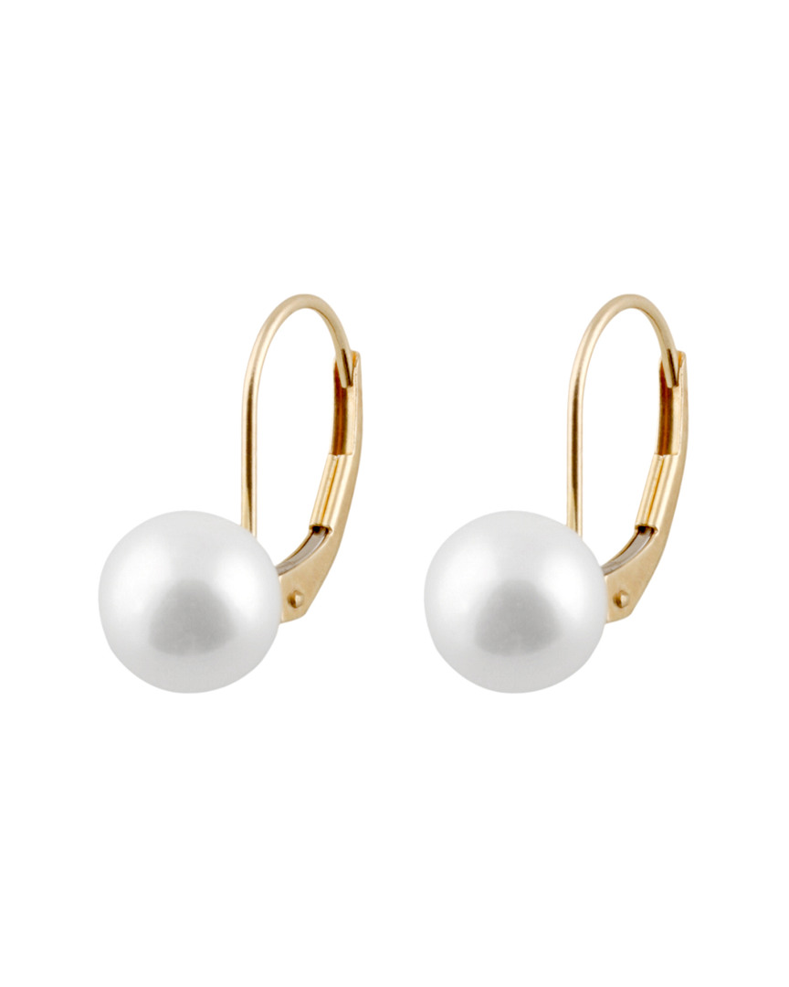 Splendid Pearls 14k 7-7.5mm Pearl Drop Earrings