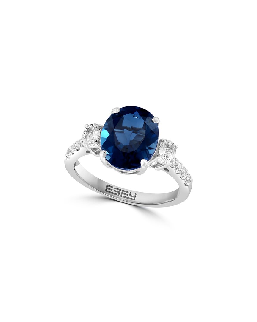 Effy Fine Jewelry 14k 4.70 Ct. Tw. London Blue Topaz White Sapphire Ring In Blue
