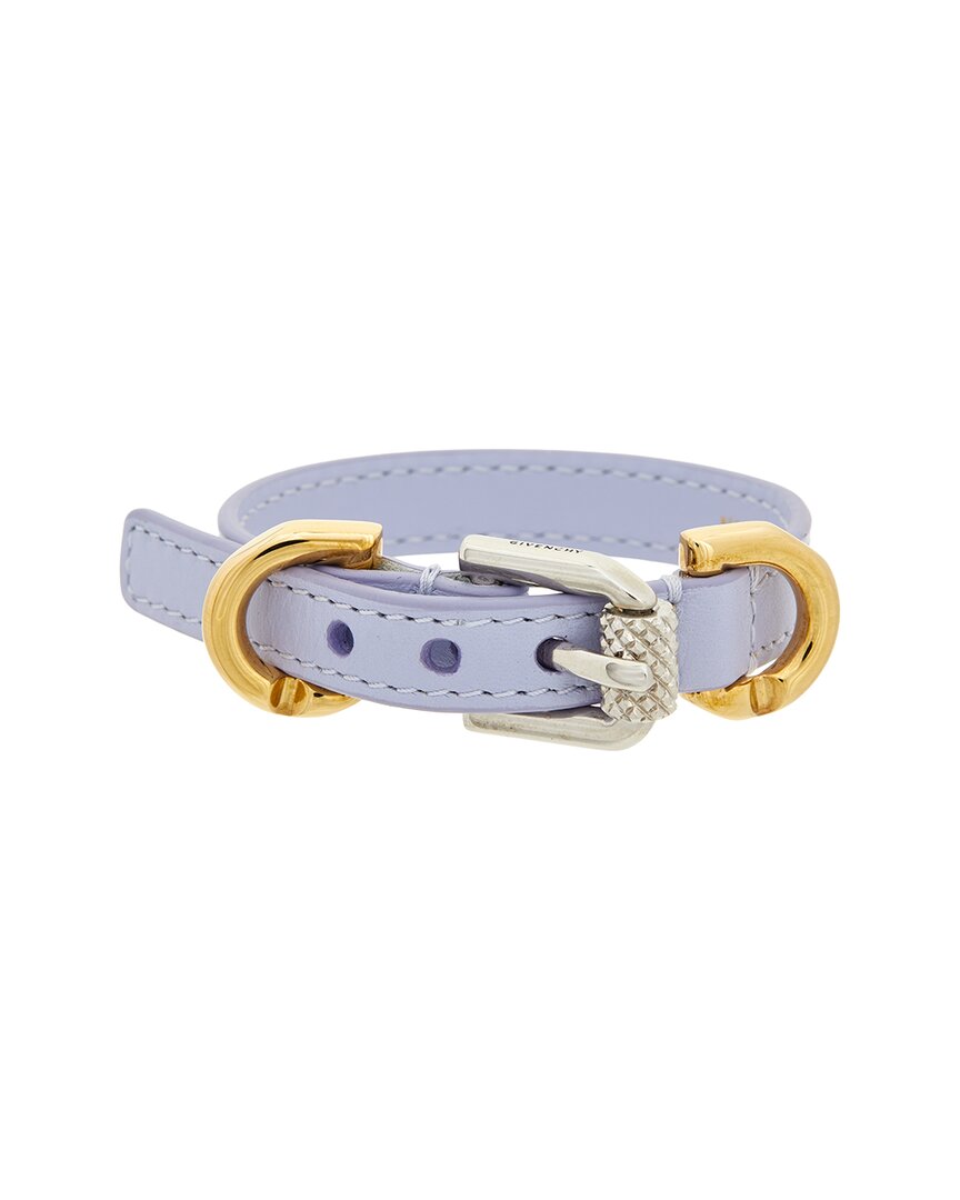 Givenchy Voyou Leather & Metal Bracelet In Purple