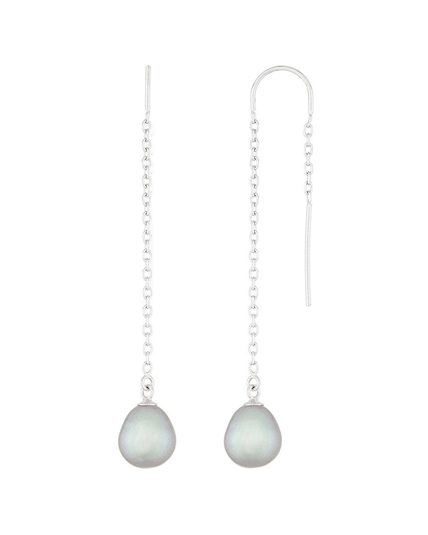 Splendid Pearls Silver 7-8mm Freshwater Pearl Earrings