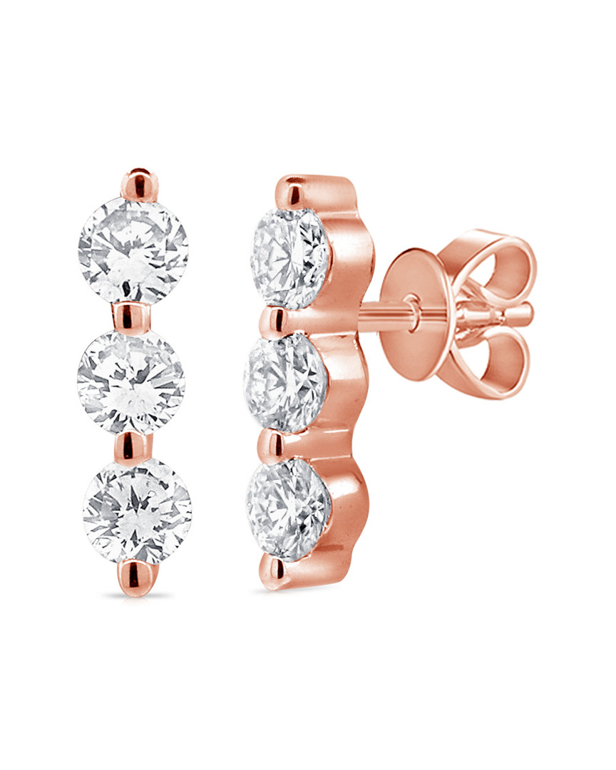 Sabrina Designs 14k Rose Gold 0.20 Ct. Tw. Diamond Bar Studs