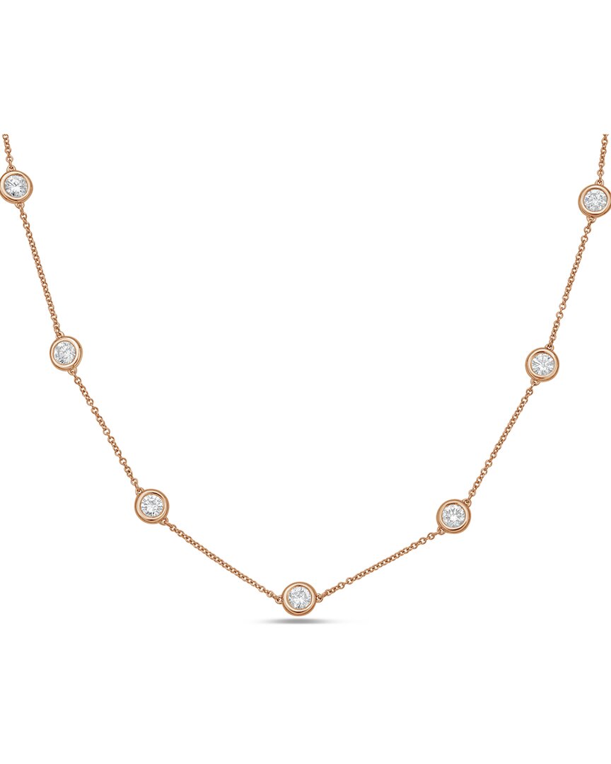 Diana M Lab Grown Diamonds 14k Rose Gold 1.00 Ct. Tw. Necklace In Gold