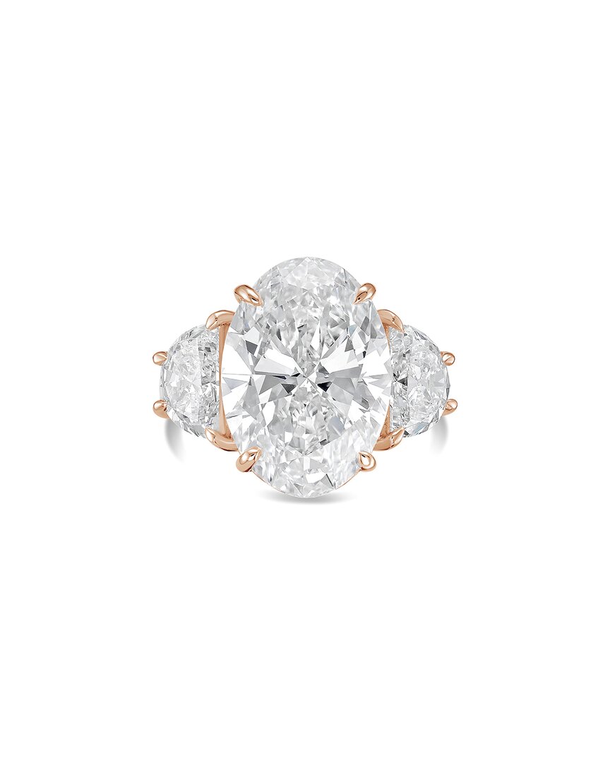 Diana M Lab Grown Diamonds 18k Rose Gold 9.00 Ct. Tw. Three-stone Ring In White