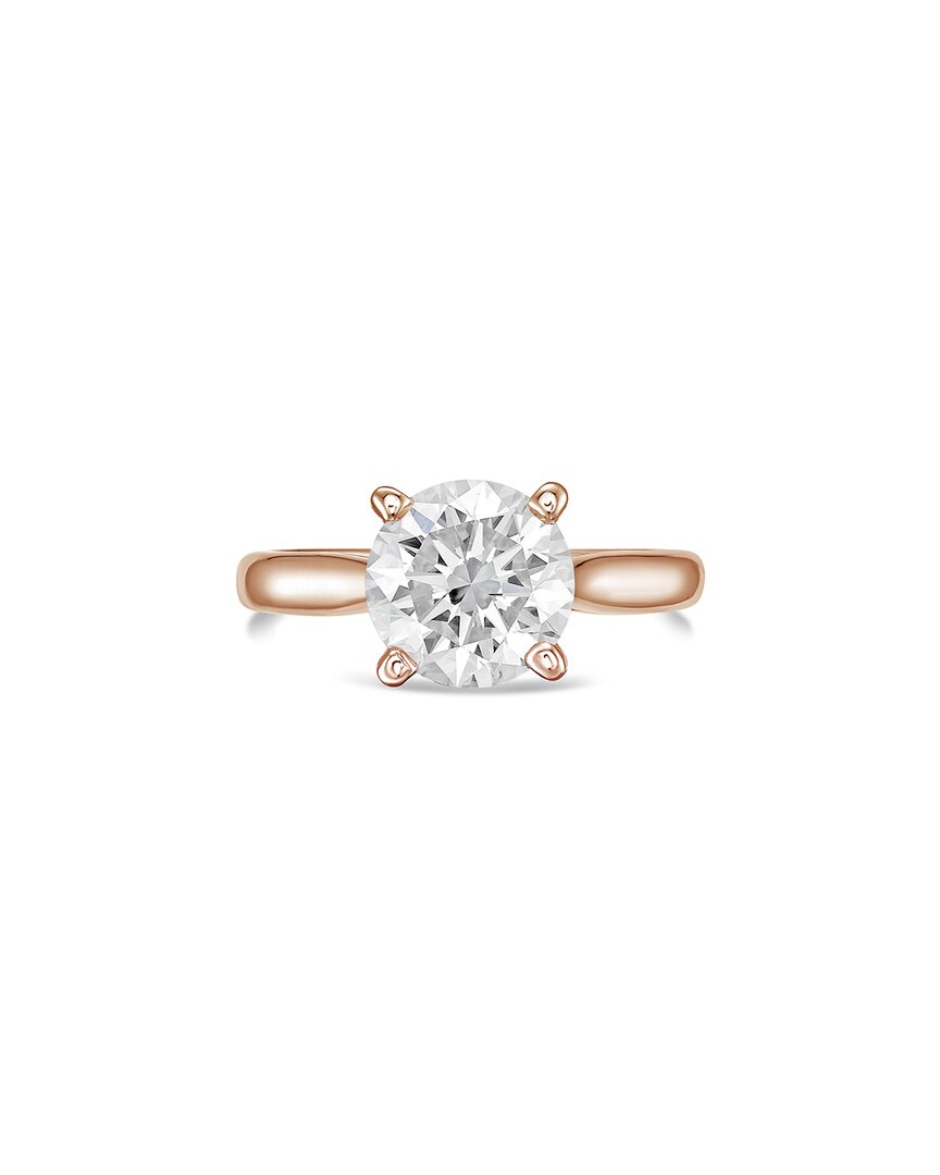 Diana M Lab Grown Diamonds 18k Rose Gold 15.00 Ct. Tw. Solitaire Ring In Metallic