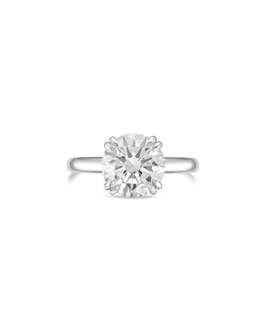 Diana M Lab Grown Diamonds Lgrdsolclaw3-wg In Metallic