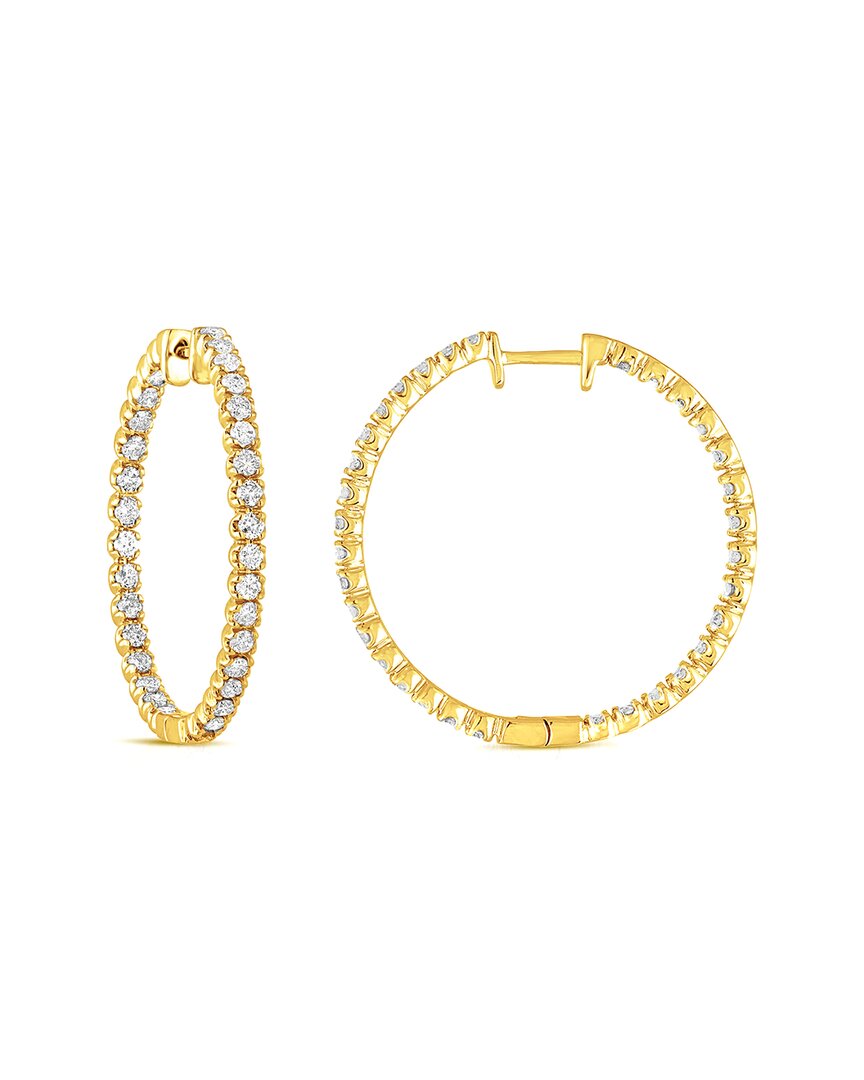 Amairah Silver 2.00 Ct. Tw. Lab-grown Diamond Hoop Earrings In Gold