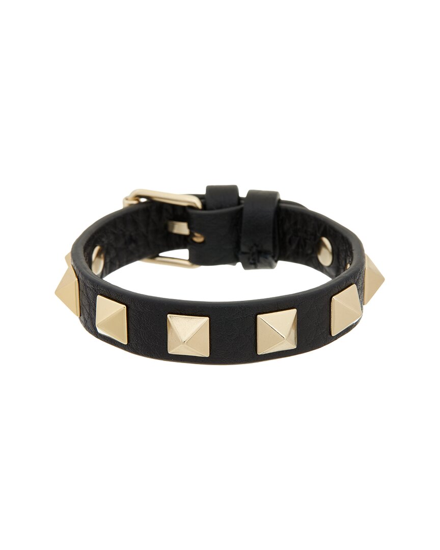 Valentino Leather Bracelet In Black