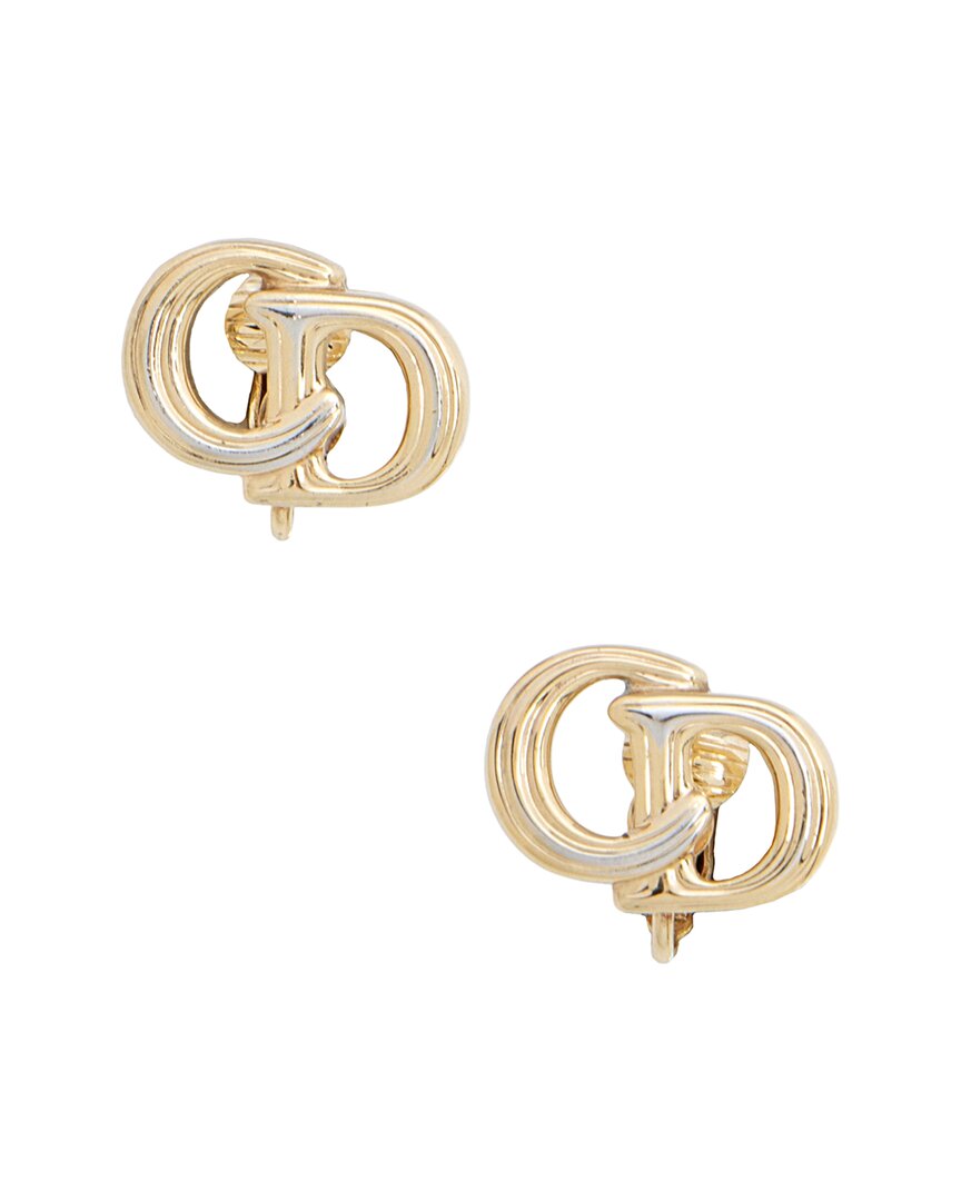 Dior Cd Clip-on Earrings (authentic Pre-loved) In Gold