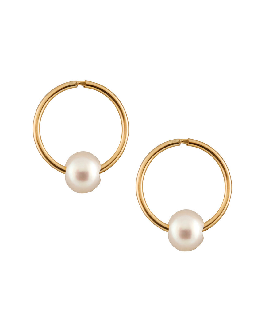 Splendid Pearls 14k Yellow Gold 5-5.5mm Freshwater Pearl Drop Earrings