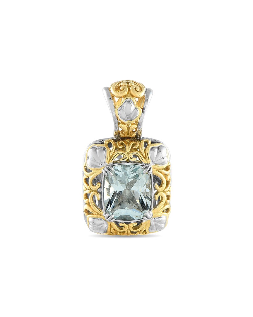 John Hardy 18k Aquamarine Pendant (authentic Pre-loved) In Gold