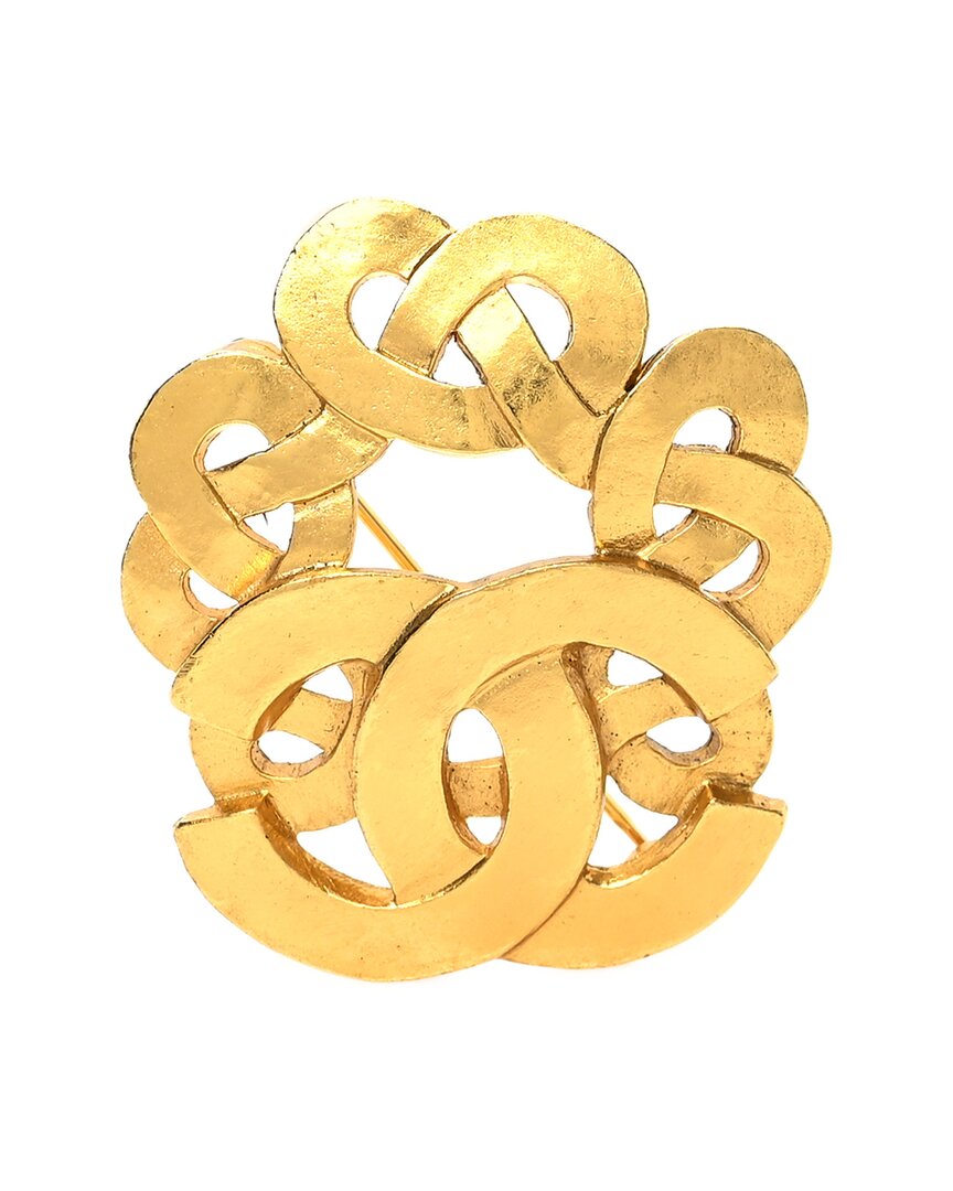 Pre-owned Chanel 18k Chain Link Cc Brooch (authentic Pre-loved)