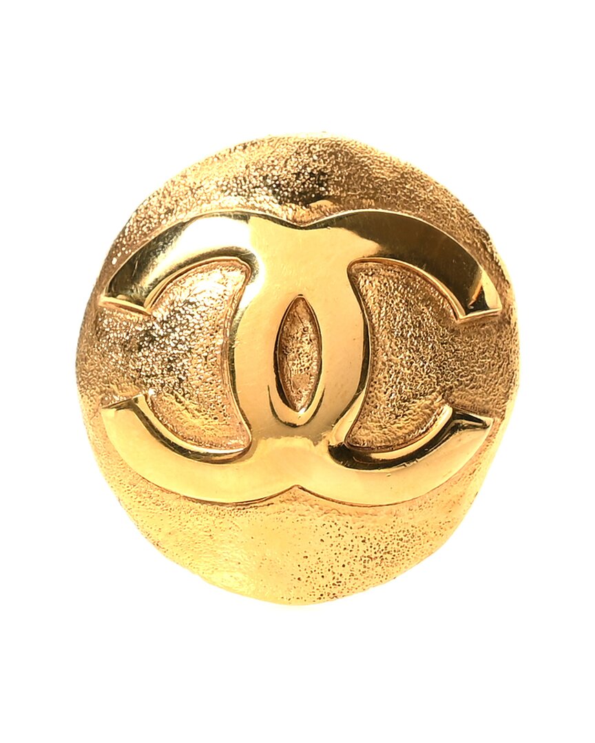 Pre-owned Chanel Cc Round Brooch (authentic Pre-loved)